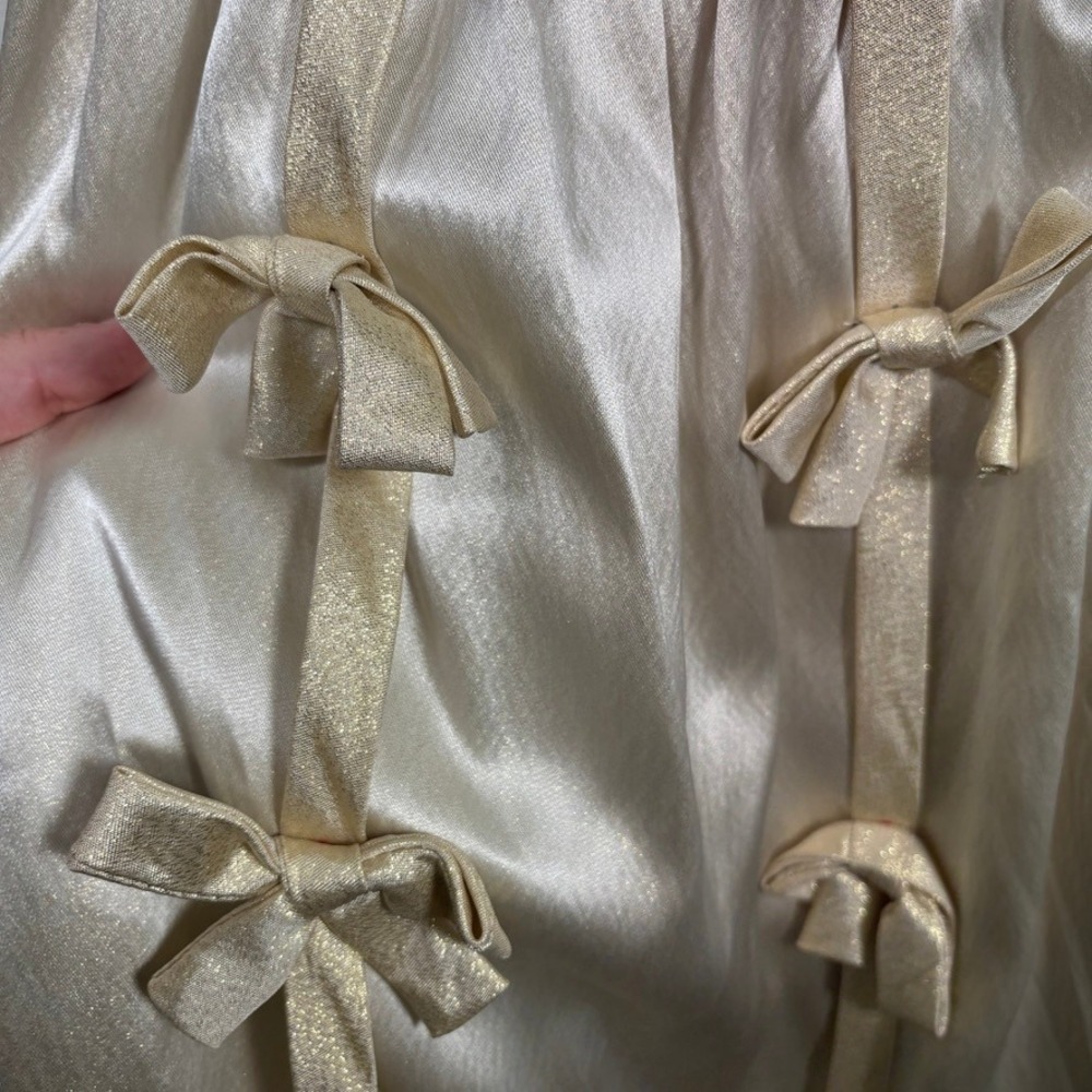 Deadstock 80s Saks L.K.L. by Lawrence Kurtz Mini Dress Sz 4 Gold Bow Cocktail - Picture 4 of 12